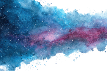 Vibrant cosmic watercolor nebula with scattered stars