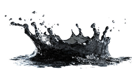 Liquid splash frozen in motion with droplets flying