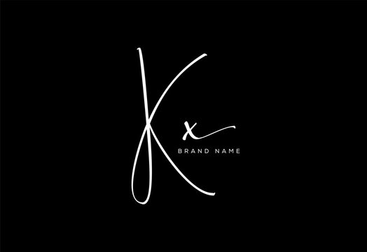 KX letter beauty cursive handwriting logo. vector logo| abstract logo| minimalist logo| brand identity| calligraphy design.