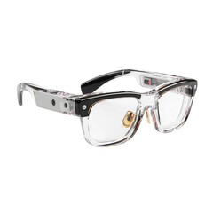 Modern smart glasses with transparent frames and integrated technology for futuristic vision