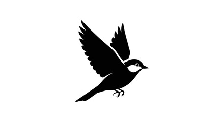 Flying bird silhouette with transparent background