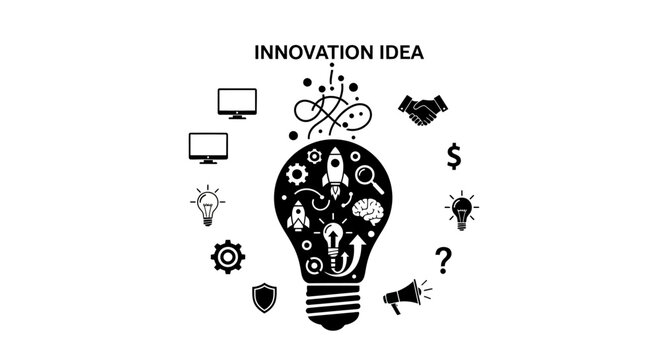 Innovation idea concept with lightbulb and business icons