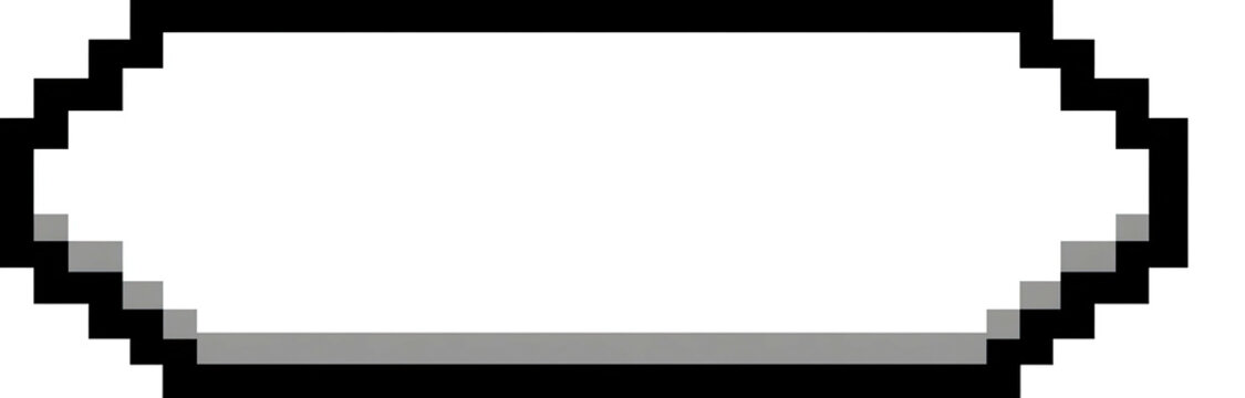 Pixelated white speech bubble with rounded right and left edges - Powered by Adobe