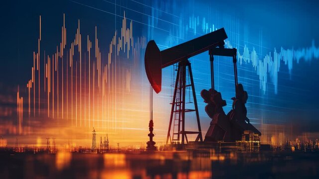 Oil Industry Dynamics: Pumping Jacks, Economic Charts and Strategic Market Insights