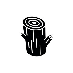 Tree Log Icon – Wood Trunk Symbol Silhouette