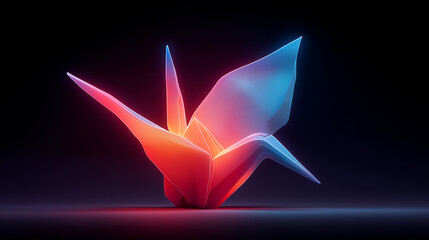Abstract Glowing Neon Minimalistic Ultra Modern Digital Design Generated AI