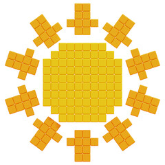 3D Pixel Drop Ray Sun Icon