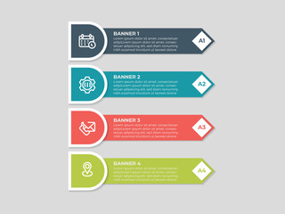 Vector infographic label template with icons. 4 options or steps. Infographics for business concept. Can be used for info graphics, flow charts, presentations, web sites, banners, printed materials.