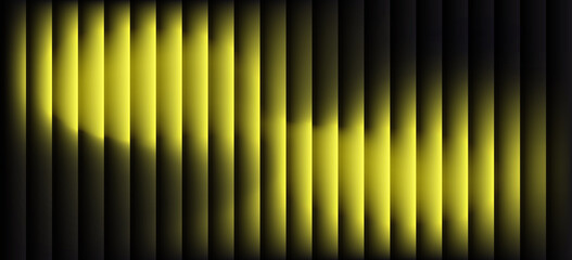 Obraz premium Abstract yellow neon wave light pattern with luminous vertical stripes and glowing motion. Bright golden energy flow creating a futuristic digital background. Ideal for technology, music, and visual 