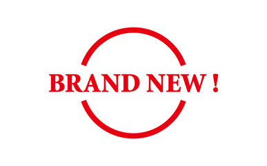 BRAND NEW ! - Red Rubber Stamp with text BRAND NEW !
