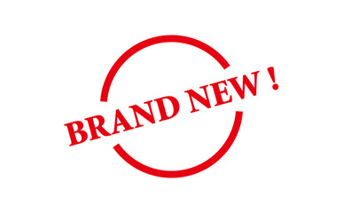 BRAND NEW ! - Red Rubber Stamp with text BRAND NEW !
