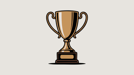 Bronze trophy illustration, a symbol of achievement, success, and reward, with a detailed design.