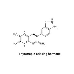 Thyrotropin-releasing hormone molecular structure, biological signaling peptide, neurotransmitter diagram.