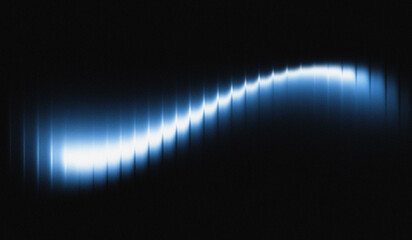 Abstract glowing blue wave on dark background. Smooth light gradient creates a futuristic and digital motion effect. Ideal for technology visuals, energy designs, and modern backgrounds.