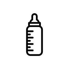 Vector Baby Bottle Icon – Infant Feeding Bottle, Milk, Nursery, Breastfeeding, Parenting, Care, and Child Symbol