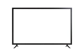 blank modern tv screen on transparent background