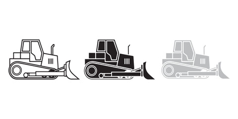 Naklejka premium Bulldozer Icon on White Background