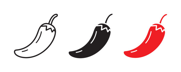 Chili Icon on White Background