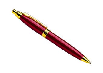 Side view of a ballpoint pen isolated on transparent or white background