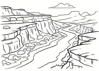 hand drawn landscape vector illustration