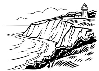 hand drawn landscape vector illustration