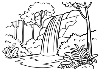 hand drawn landscape vector illustration