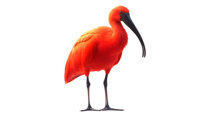 scarlet ibis, beautiful red tropical bird isolated on transparent background