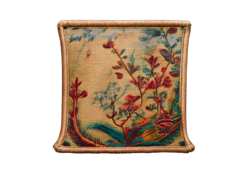 Vintage electric guitar embroidered patch isolated on transparent or white background