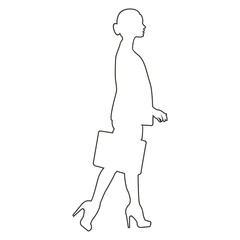 Woman Walking with Briefcase