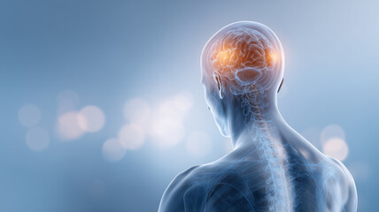 人体モデル -頭痛（ストレス、片頭痛の概念）