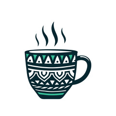 Hot Drink Mug with Tribal Pattern Design