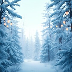 Winter Forest with Lights