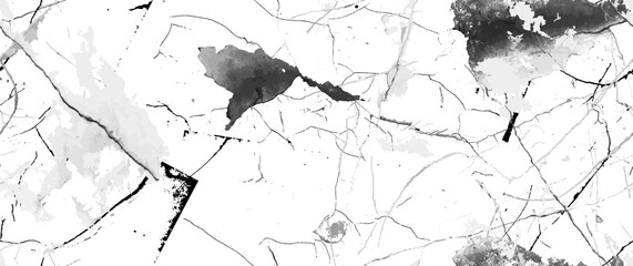 Distress Grunge Texture. Seamless Pattern. Halftone Old, Retro Background. Broken, Cracked Wall Texture. Scratched, Dirt Print. Black and White Grunge Style. Noise Rough Design. Vector Illustration.