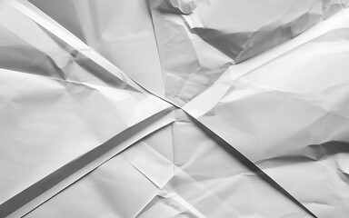 Abstract composition of crumpled white paper with sharp folds and shadows