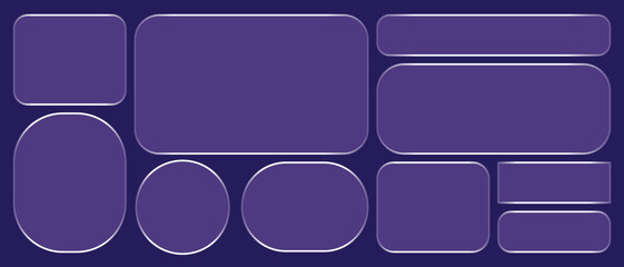 Ui interface template with purple glass elements