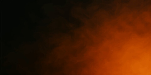 Dark abstract forest fire with smoke against a night sky and clouds