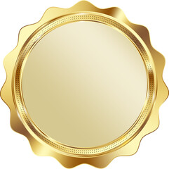 Elegant Beige and Gold Medal Badge Illustration