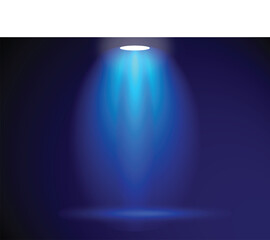 Spotlight blue illumination on a dark abstract background