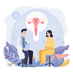Gynecology consultation and reproductive health &ndash; doctor talking with female patient