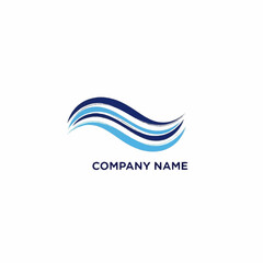 Abstract wave logo design representing company branding and identity.