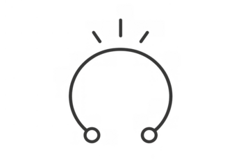 Headphones icon simple line art design element, listening to music or podcast sound using personal audio device