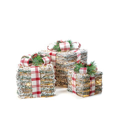 Christmas boxes. Isolated on a white background