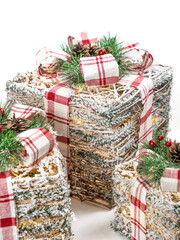 Christmas boxes. Isolated on a white background