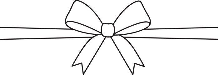 Minimalist Decorative Bow Line Art – Elegant Ribbon Knot for Gift Wrapping, Fashion & Design