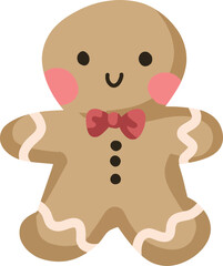 Cute Smiling Gingerbread Man Cookie