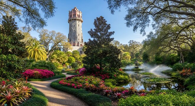 Bok Tower Gardens and Singing Tower in Lake Wales Florida.