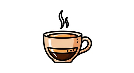 Obraz premium Steaming Coffee Cup Illustration - A Warm Beverage Delight.