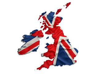 United Kingdom Map with Union Jack Flag — 3D Realistic Country Design