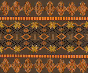 seamless floral pattern with pixel art 