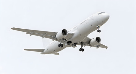 Fototapeta premium Modern airplane soaring against a bright sky offering travel industry companies a powerful image for flight adverts
